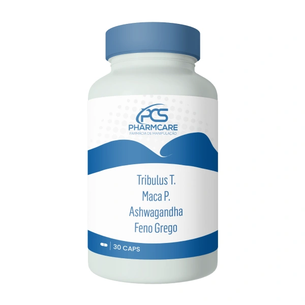 Tribulus + Maca + Ashwagandha + Feno Grego para Disposição e ganho de Massa Muscular | Pharmcare